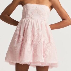 LoveShackFancy Pink Jaylen Mini Dress
